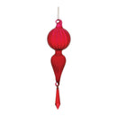 Melrose Red Ribbed Glass Drop Ornament with Jewel (Set of 3)