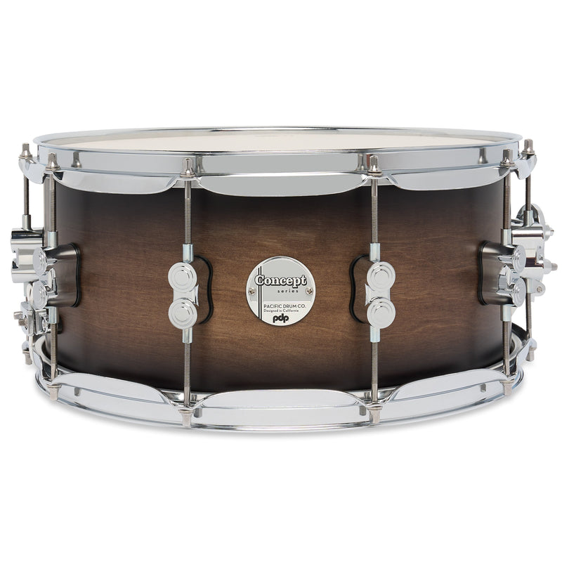 PDP Concept Maple 6.5x14 Snare Satin Charcoal Burst Lacquer PDCM6514SSSCB