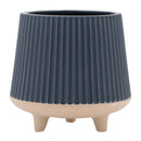 Melrose Ceramic Ribbed Footed Planter Set of 2 Planter, Ribbed, Ceramic