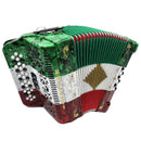 Rossetti 3-Switch 34-Button Diatonic Accordion 12 Bass Red/White/Green – 3412-FBE-RWG