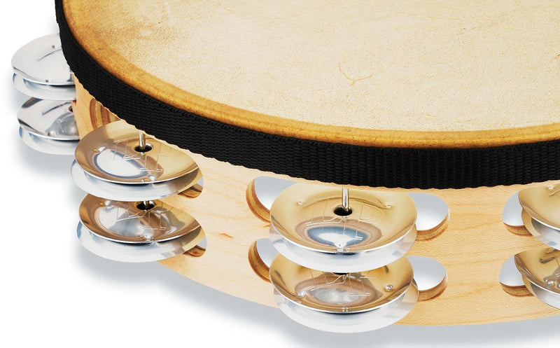 Latin Percussion LP384-AL Pro 10" Double Row Headed Tambourine - Aluminum