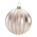 Metallic Ribbed Glass Ball Ornament (Set of 6)