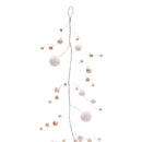 Melrose Wood Bead and Puff Ball Garland (Set of 2)