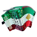Rossetti 31-Button Diatonic Accordion 12 Bass FBE Red/White/Green – 3112-FBE-RWG