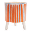 Melrose Footed Stripe Planter Set of 2 Planter, Dolomite