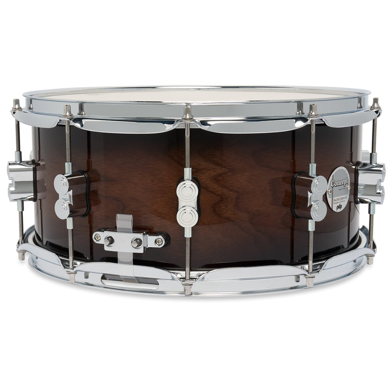 PDP Concept Maple Exotic 6.5x14 Snare Drum Walnut Charcoal Burst PDCMX6514SSWC