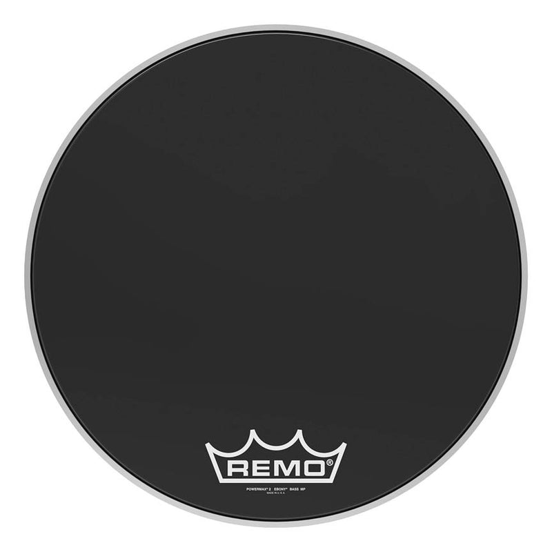 Remo PM-2420-MP Powermax 2 Ebony Crimplock 20" Bass Drumhead