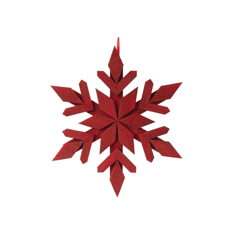 Fir Wood Snowflake Ornament (Set of 4)