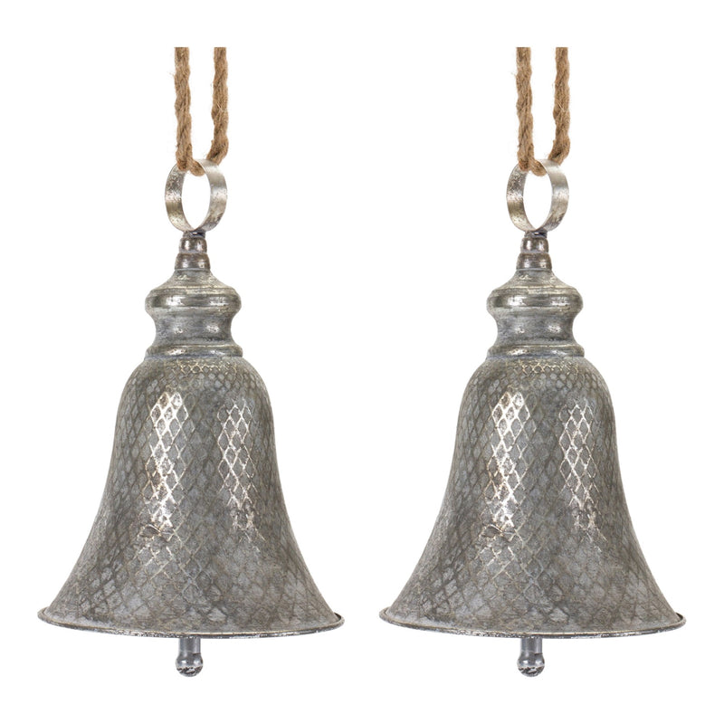 Rustic Metal Bell Ornament (Set of 2)