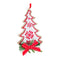 Nordic Snowflake Character Tree Ornament with Pine Bow Accent (Set of 6)