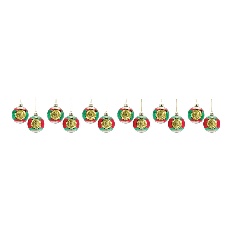 Glass Reflector Ball Ornament (Set of 12)