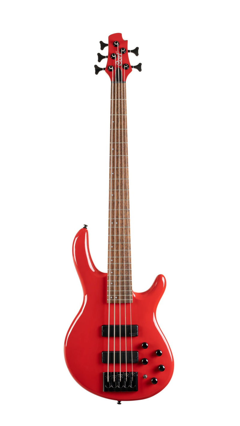 Cort C5DELUXECRD Artisan Series 5-String Bass Guitar - Candy Red