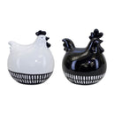 Melrose Modern Black and White Chicken Decor (Set of 2)