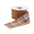 Melrose Burnt Orange Polyester Wired Ribbon (Set of 2)