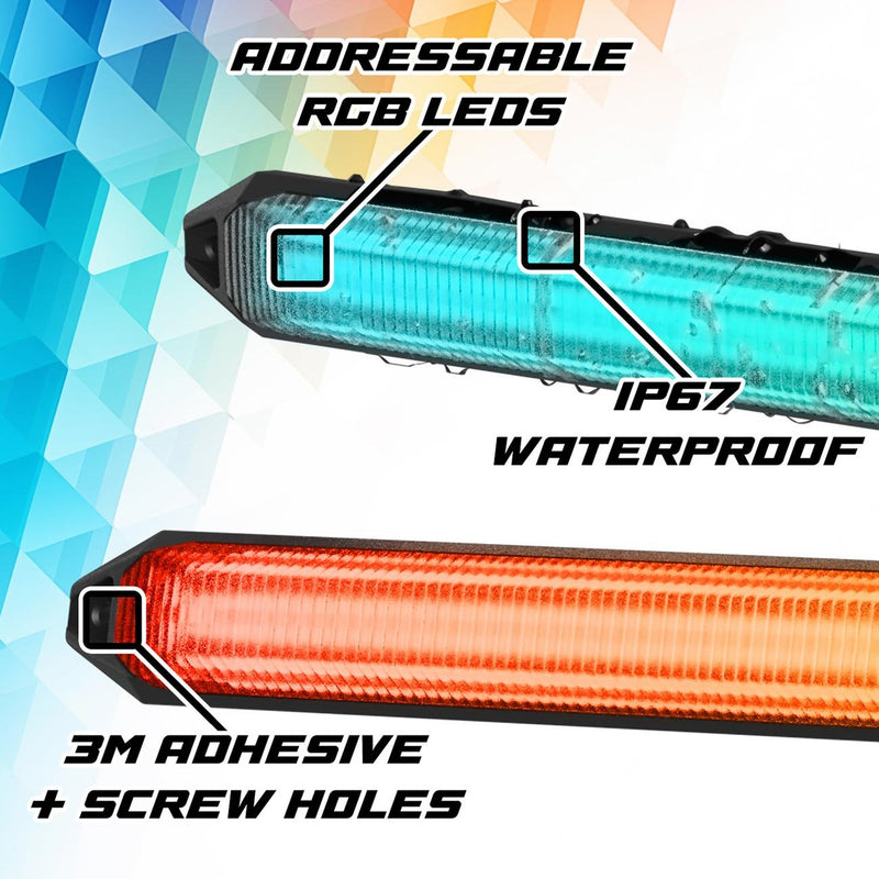 XKGlow XKmax 2pc 14in DRL Truck Grill DRL Flexible Light App Con - MX-DRL-14-KIT