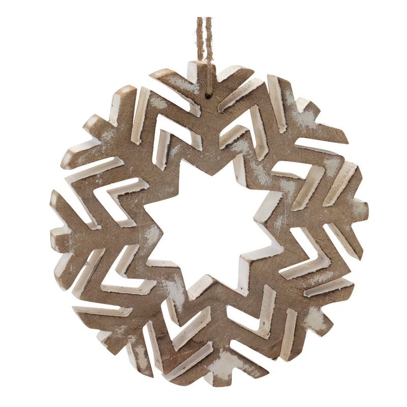 Cut-Out Wood Snowflake Ornament (Set of 12)