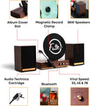 Fuse Audio GLD Vertical Vinyl Record Player with Speakers – Gold