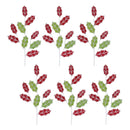 Melrose Glittered Fabric Holly Spray (Set of 6)