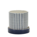 Melrose Geometric Pattern Planter with Plate Set of 2 Planter, Dolomite