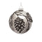 Silver Pine Cone Glass Ornament with Snowy Accent (Set of 6)