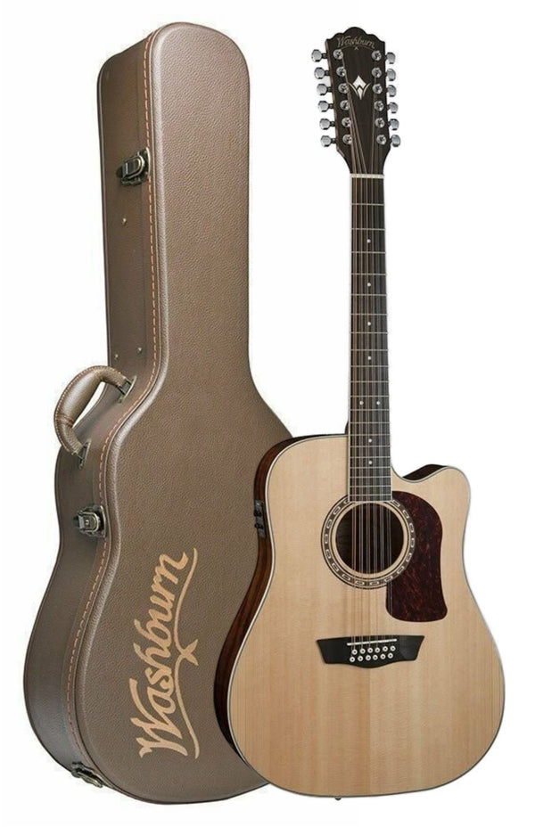 Washburn Heritage 10 Series HD10SCE12 Acoustic Electric Guitar with Free Case
