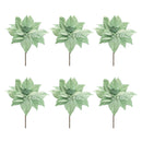 Melrose Glittered Poinsettia Flower Stem (Set of 6)