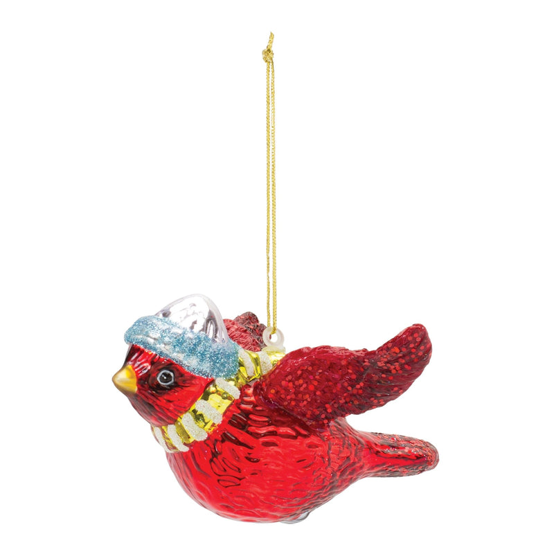 Glass Cardinal Bird Ornament (Set of 6)