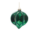 Melrose Green Textured Harlequin Glass Ornament (Set of 6)
