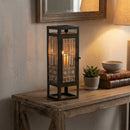 Melrose Cut Out Wood Candle Holder with Iron Frame 15"H
