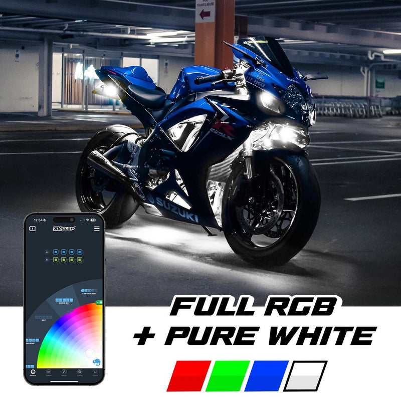 XKGlow XKmax RGB+W addressable Motorcycle LED Accent App Control L - MX-MOTO-PRO