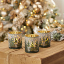 Melrose Frosted Pine Mercury Glass Candle Holder (Set of 3)