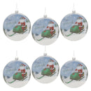 Melrose Glass Santa Ski Patrol Disc Ornament (Set of 6)
