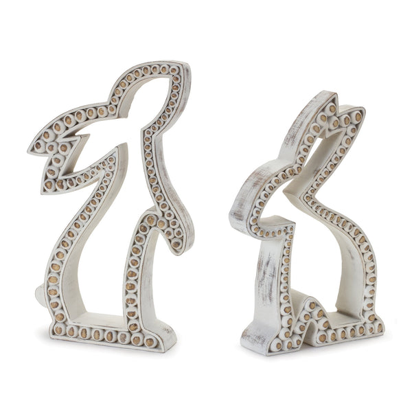 Beaded Rabbit Outline Décor (Set of 2)