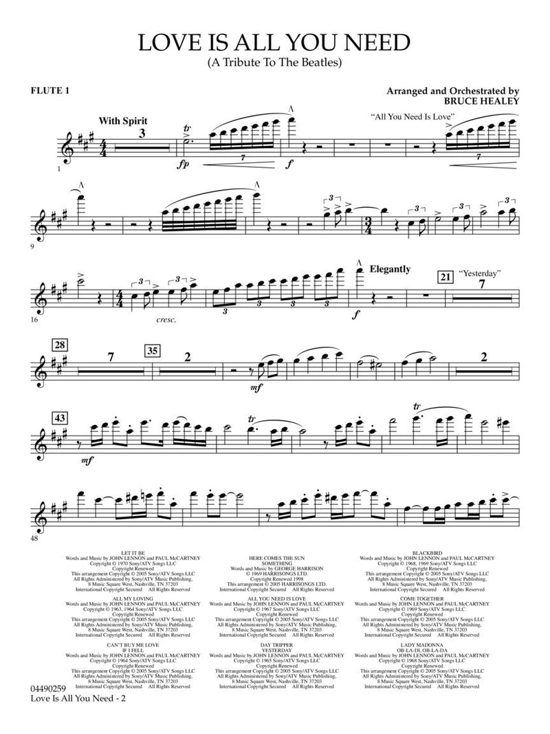 The Beatles Love Is All You Need Sheet Music Arr. Bruce Healey – Full Set