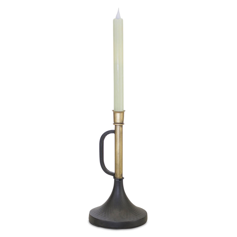 Melrose Metal Trumpet Taper Candle Holder (Set of 2)