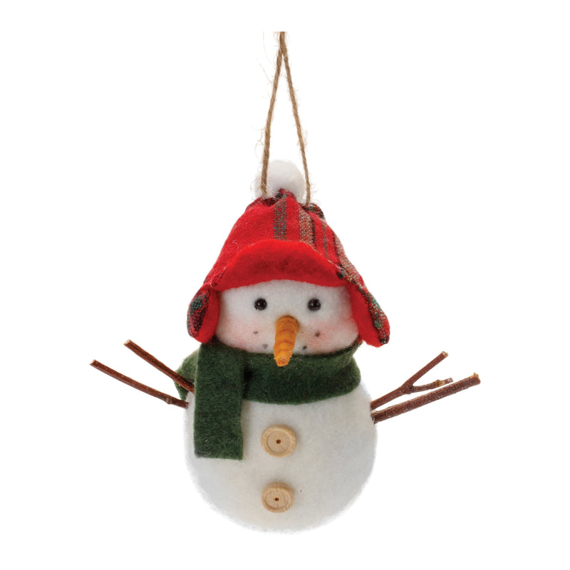 Plush Snowman Ornament (Set of 12)