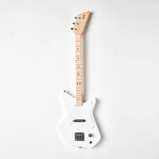 Loog Pro Electric 3‑String Kids Guitar - White - LGPROEW