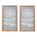 Melrose Framed Paper Mache Flower Wall Art, Modern, Wood