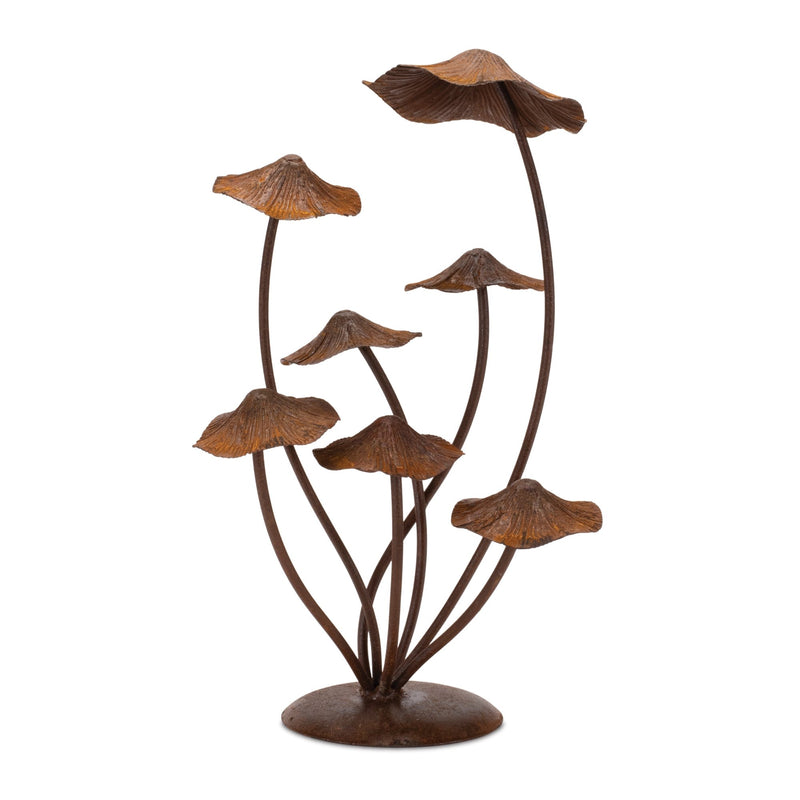 Bronze Metal Mushroom Garden Accent 17"H