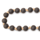Melrose Modern Matte Black Bead Garland – Set of 2