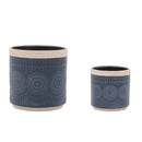 Melrose Ceramic Mandala Pattern Planter Set of 2 Planter, Ceramic