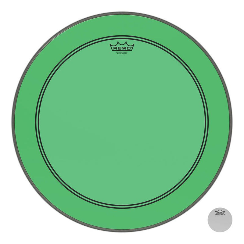 Remo P3-1322-CT-GN Powerstroke 3 Colortone Green 22" Bass Drumhead