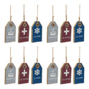 Melrose Wood Ski Tag Ornament (Set of 12)