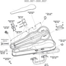 GEWA Concerto 1/16 Shaped Black Violin Case Thermo Shell & Blue Velour Interior