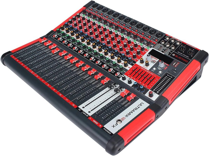 Blastking ULTRAMIX-12FX 12-Channel Analog Mixer w/ FX, Bluetooth & USB I/O