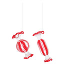 Melrose Glass Peppermint Candy Ornament (Set of 12)