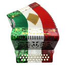 Rossetti 31-Button Diatonic Accordion 12 Bass GCF Red/White/Green – 3112-GCF-RWG
