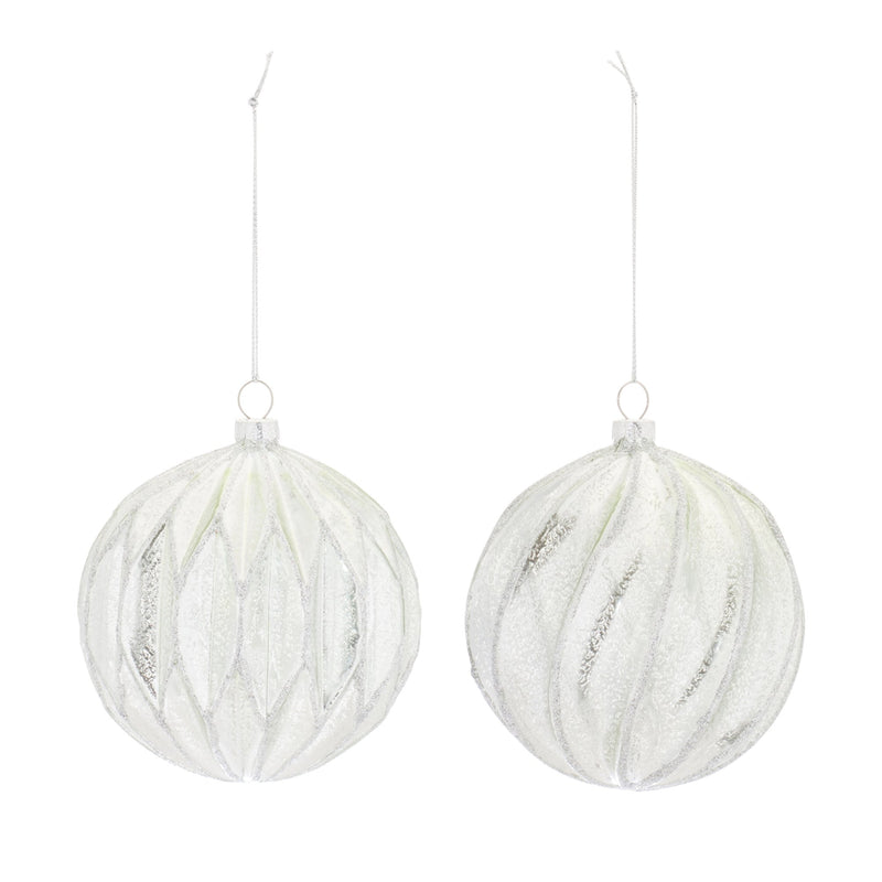 Ribbed Mercury Glass Ball Ornament (Set of 6)