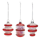 Finial Glass Ornament with Tinsel Filling (Set of 12)