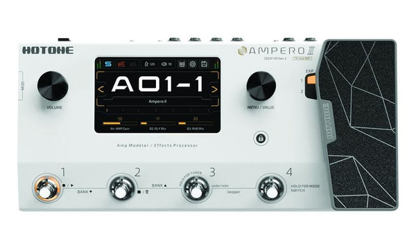 Hotone Ampero II Stomp Multi-Effects Processor – 12 FX Slots, 5" Touchscreen DJ